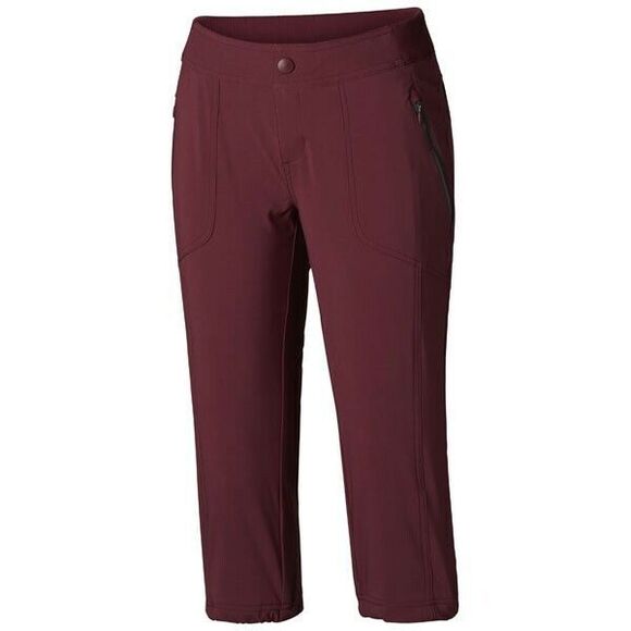 Womens M New NWT Columbia Capri Pants Pockets Dark Red Bryce Canyon UPF Burgundy - Picture 1 of 6